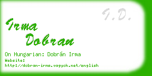 irma dobran business card